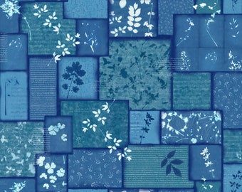 Corbishley > Cyan (16960-11) from Janet Clare's 'Bluebell' Moda fabric collection