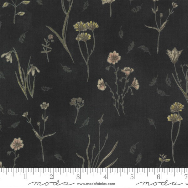 Fleurs sauvages > charbon de bois (16911-14) de la collection de tissus Moda 'Botanicals' de Janet Clare