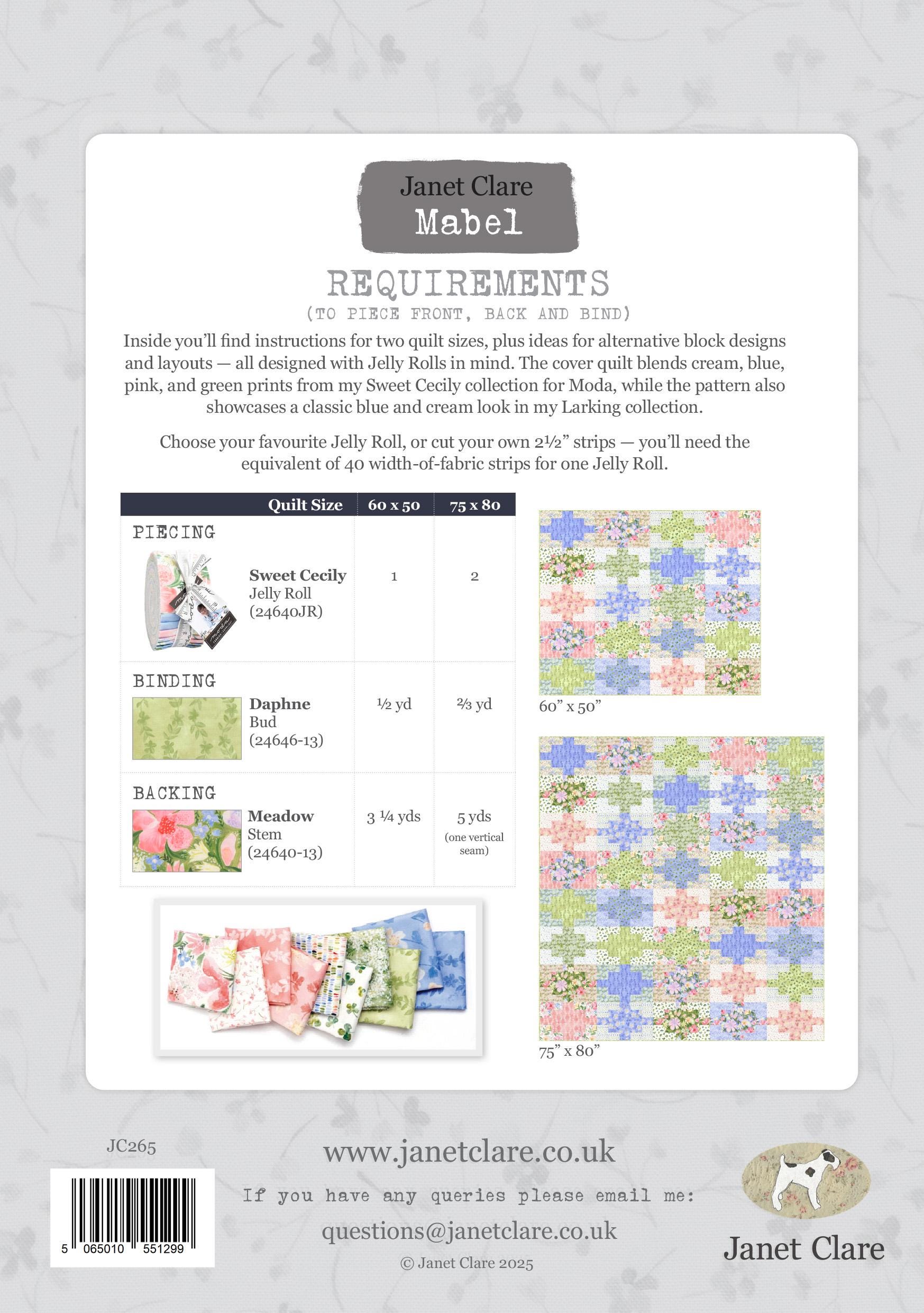 Mabel Quilt Pattern- PDF- Simply Take 1 Jelly Roll to Piece the Top of ...