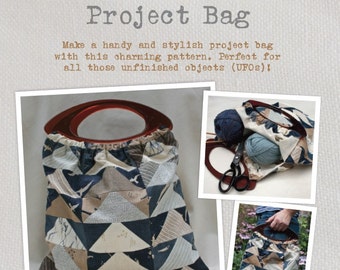 Project Bag Sewing Pattern - A charming pattern for a stylish projects bag made from a single 5" charm pack