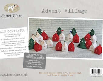 Advent Village Kit - Create this wonderful three-dimensional advent calendar with this great kit from Janet Clare