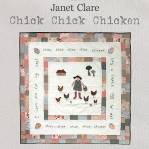 Chick, Chick, Chicken Quilt Pattern - A fun appliqué quilt featuring chickens - perfect for making with your fabric scraps