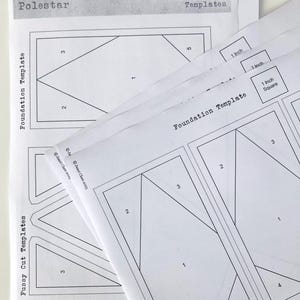 Polestar Foundation Papers - Tutti i fogli di base necessari per creare la base dei blocchi a punta stellare sul Polestar Quilt di Janet Clare