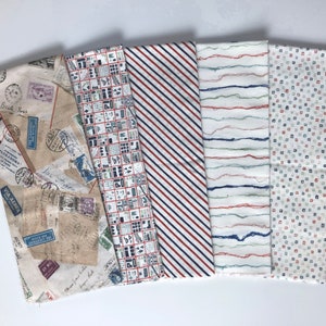 Postkarte Home - 5 Fat Quarter Auswahlpaket - Sorgfältig ausgewählt von Janet Clare aus ihren Moda Stoffkollektionen.