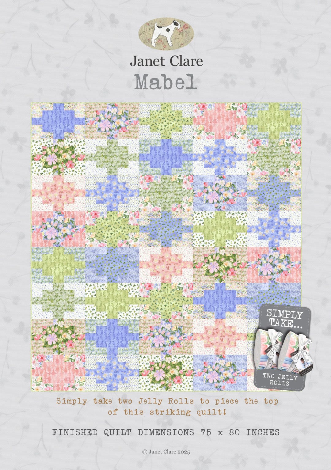 Mabel Quilt Pattern- PDF- Simply Take 1 Jelly Roll to Piece the Top of ...