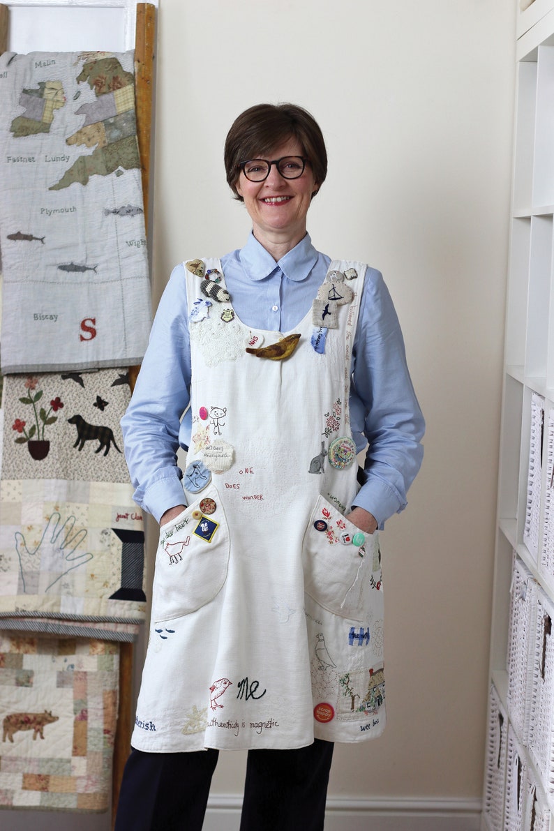 Artisan Apron Pattern make and embellish your own crossover apron and wear your creativity Includes S, M, L, XL, 2XL, 3XL and 4XL sizes image 2