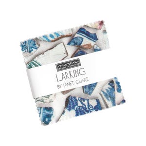 Mini 2.5&quot; Charm Pack-  &#39;&#39;Larking &#39; by Janet Clare for Moda - Includes 42 pieces of fabric