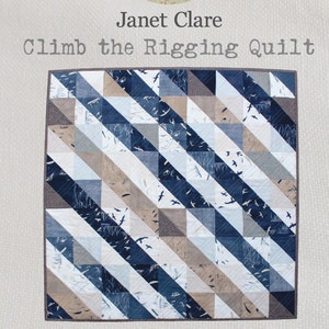 Climb the Rigging Quilt Pattern - A striking nautical themed quilt pattern featuring seaside themed fabrics