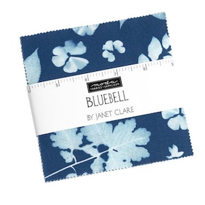 5&quot; Charm Pack -  &#39;&#39;Bluebell&#39; by Janet Clare for Moda - includes 42 pieces of 5  inch square fabric