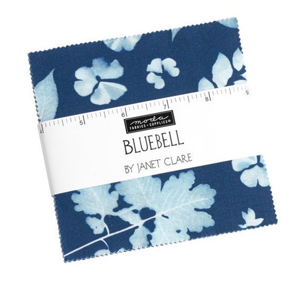 5" Charm Pack -  ''Bluebell' by Janet Clare for Moda - includes 42 pieces of 5  inch square fabric