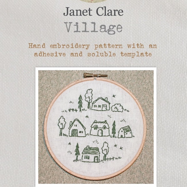 Village - Embroidery Pattern - Create a charming village embroidery with this lovely pattern