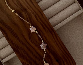 Sterparelarmband, sterarmband goud, echte natuurlijke parel, barokke parel, sierlijke armband, cadeau voor haar, verjaardagscadeau, jubileumcadeau