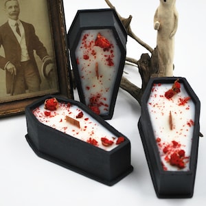 Til Death - Mini Coffin Candle: Dark Chocolate Scented Soy Wax Gothic Decor Dark Academia Dark Romance