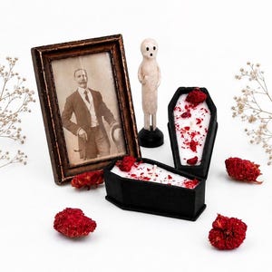 Til Death - Mini Coffin Candle: Dark Chocolate Scented Soy Wax Gothic Decor Dark Academia Dark Romance