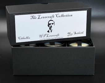 H P Lovecraft Candle Collection -  Eldritch Terror Candles |  Three 2.5 oz Candles |  Gothic Soy Candle |  Horror Candle