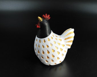 Mini Cement Chicken | Gothic Farmhouse | Outdoor Chicken |  Indoor Outdoor Chicken Art | Gothic Hen Chicken