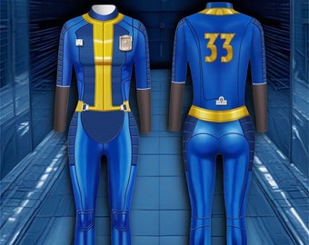 Fallout Vault cosplay costume,Jumpsuit Cosplay Costume Bodysuit Uniform Adult Suit,Gift for any fan of Fallout Game or Series