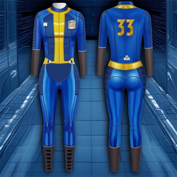 Fallout Vault cosplay costume,Jumpsuit Cosplay Costume Bodysuit Uniform Adult Suit,Gift for any fan of Fallout Game or Series