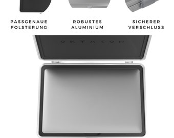 Laptoptasche Aluminium Hardcase 13,3 Zoll passgenau für Apple MacBook Pro 13 Silber Aviation Silver