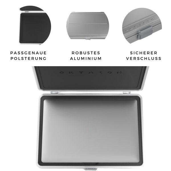 Laptoptasche Aluminium Hardcase 13,3 Zoll passgenau für Apple MacBook Pro 13