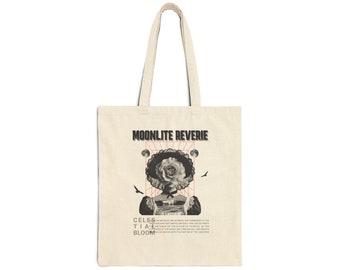 Retro Vintage Moon Aesthetic Canvas Tote Bag