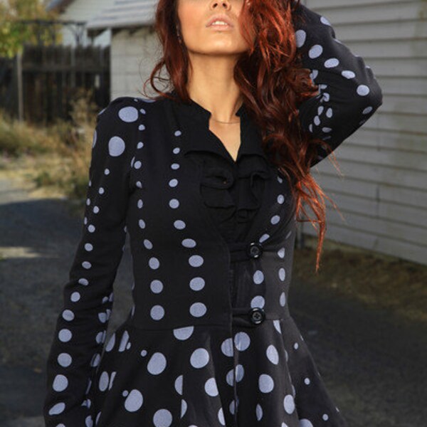 Glamarita CUSTOM Polkadot Jacket with Ruffled Peplum Skirt for KRISTINA