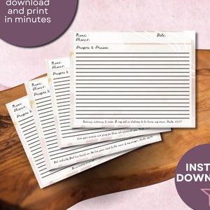 May include: Printable prayer journal pages with a watercolor background. The pages have lines for writing prayers and praises, with the text "Evening, morning, and noon, I cry out in distress, and he hears my voice. Psalm 55:17" at the bottom.