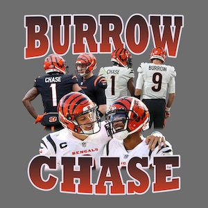 Joe burrow and Ja marr chase png| Cincinnati Design | Digital Design | Football T-Shirt Design | Poster | T Shirt Design