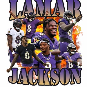 Lamar Jackson PNG,Lamar Jackson Shirt Desing, Retro American Football Bootleg Gift, PNG 300 dpi