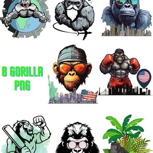 Gorilla PNG, Gorilla tshirt Desing, Gorilla tee desing, Gorillaimage, Gorilla gif, Gorilla grafity, Gorilla retro, Digital File Download
