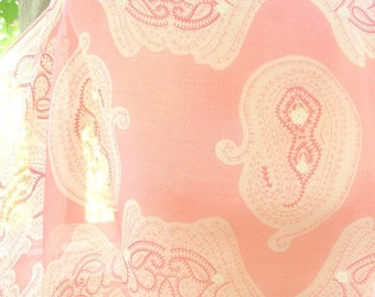 Soft Pink Boho - a vintage 1960's Vera Neumann hand-painted pure silk scarf