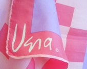 Take 50% off all VERA - Pink Op-Art - a vintage hand-painted 1970's Vera Neumann Mod Silk Scarf - 27 inches