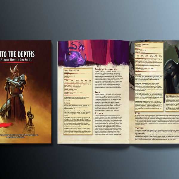 A Physical Monster Compendium for PF2e and DnD5e - Into the Depths - Great Dungeon Master Gift!