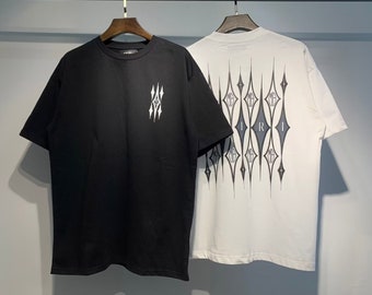 Amiri T Shirt Letter Print Casual Hip Hop Short Sleeve T-shirt for Men and Women