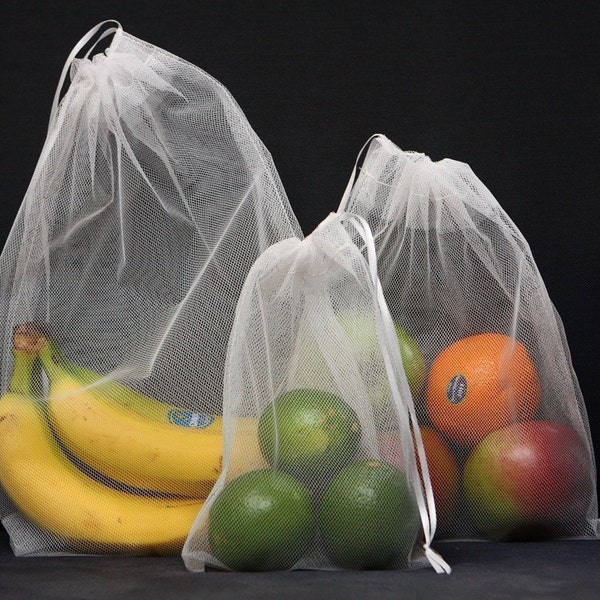 BASIC SET - 3 reusable produce bags