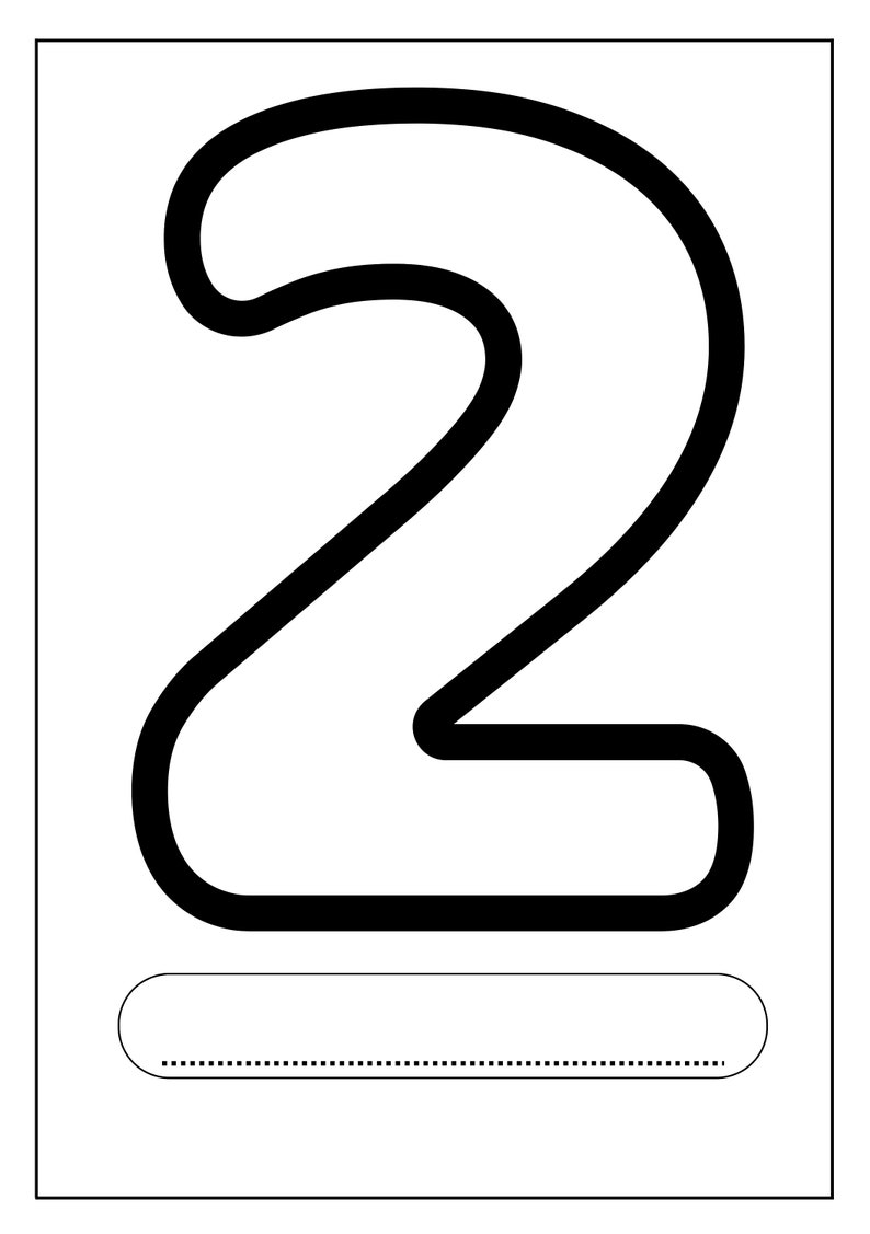 Outlined Two Color Numbers Numbers Coloring Pages for Children - 10 Pages Learning Template With ...