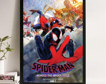 Poster Su Tela Spider-Man Across The Spider-Verse – 30x45 Cm – Stampa Alta Qualità Per Camera Da Letto, Ufficio, Regalo – Senza Cornice