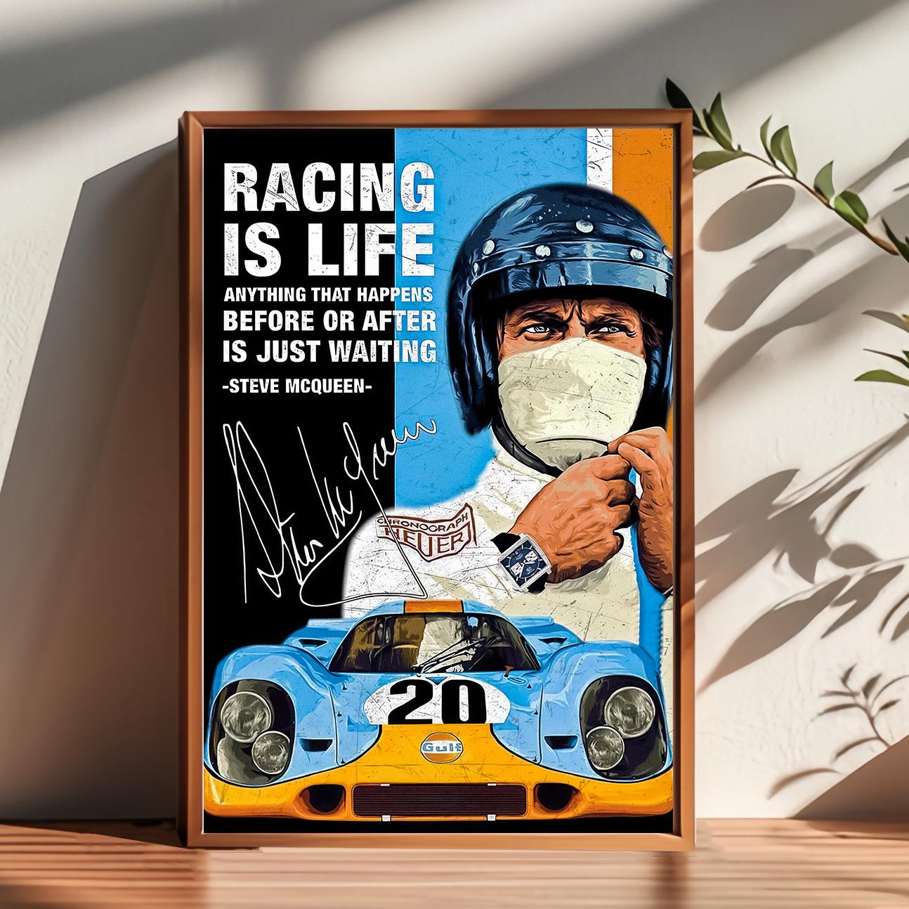 Tableau Sur Toile Steve McQueen 50x70 Cm - Neuf, Reproduction, Dimensions Standard