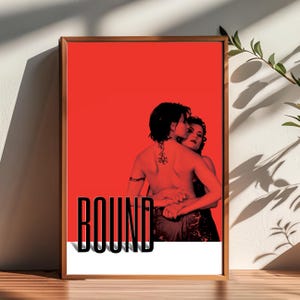 Póster de película Bound, decoración de habitaciones, póster para regalos, decoración del hogar, decoración de arte de pared