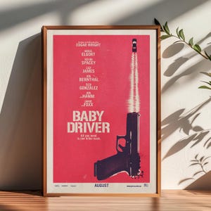 Póster de la película Baby Driver, decoración de habitación, póster para regalar, decoración del hogar, decoración de pared.