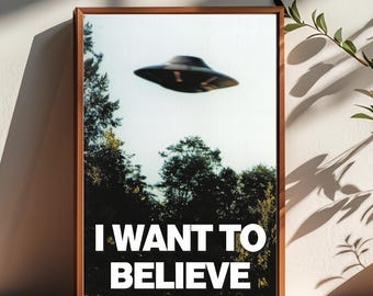 The X Files I Want to Believe Movie Poster,Room Decor,Poster for Gifts,Home Decor,Wall Art Decor