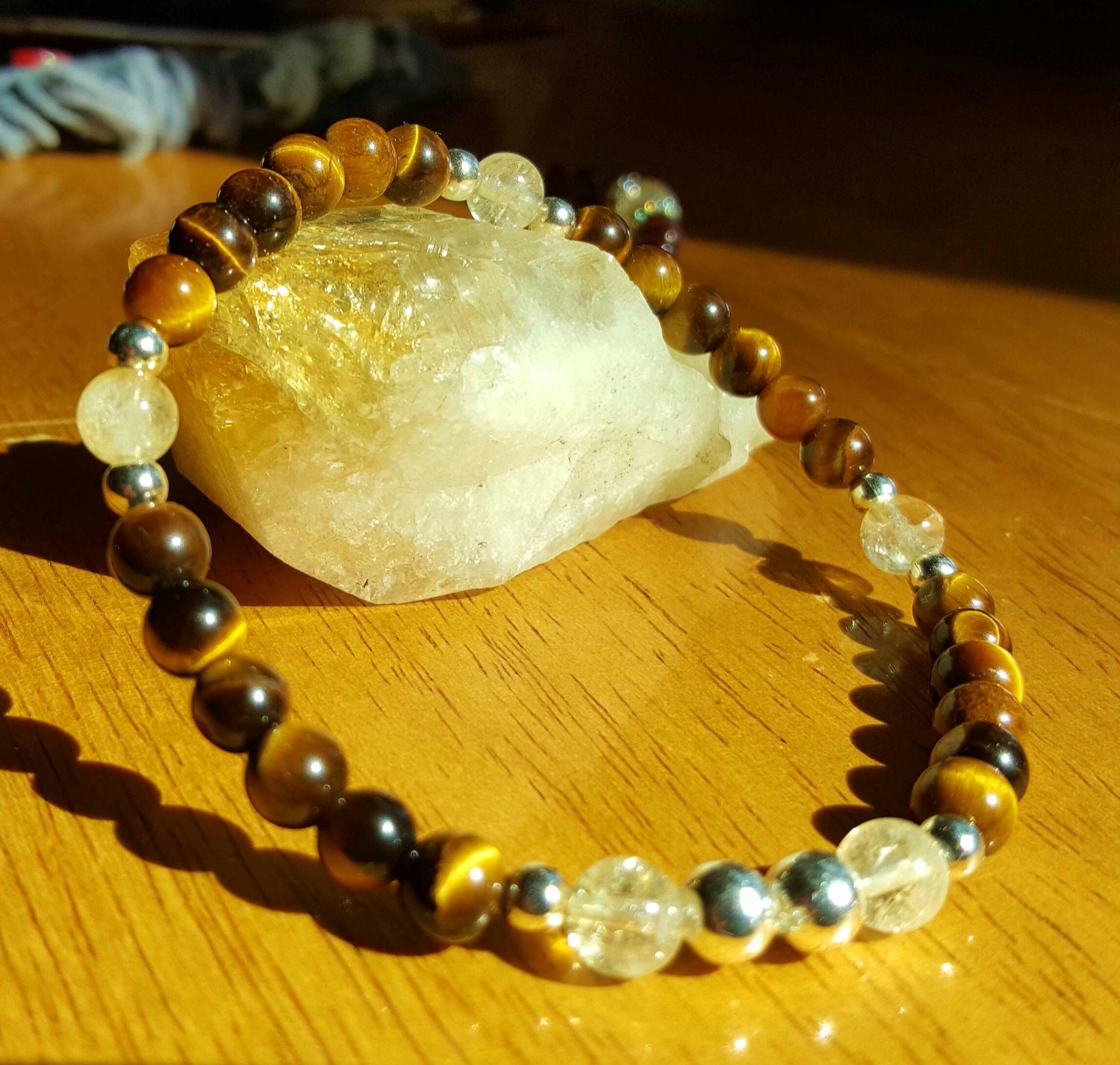 Gold Tigers Eye Citrine Healing Bracelet Etsy.de