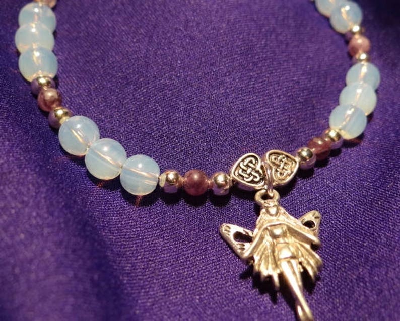 Fairy Moonstone and Fluorite Bell Bracelet Etsy