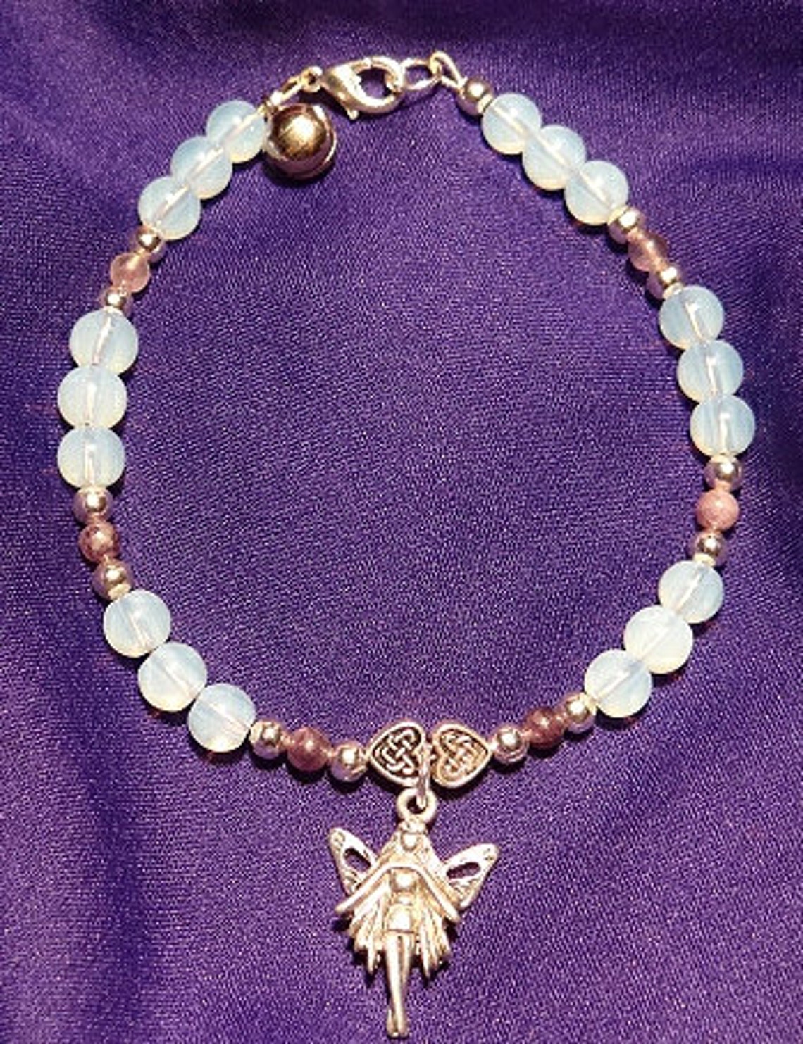 Fairy Moonstone and Fluorite Bell Bracelet Etsy