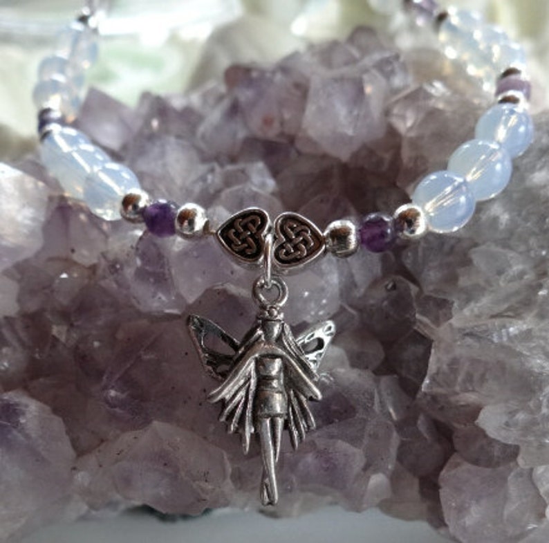 Fairy Moonstone and Fluorite Bell Bracelet Etsy
