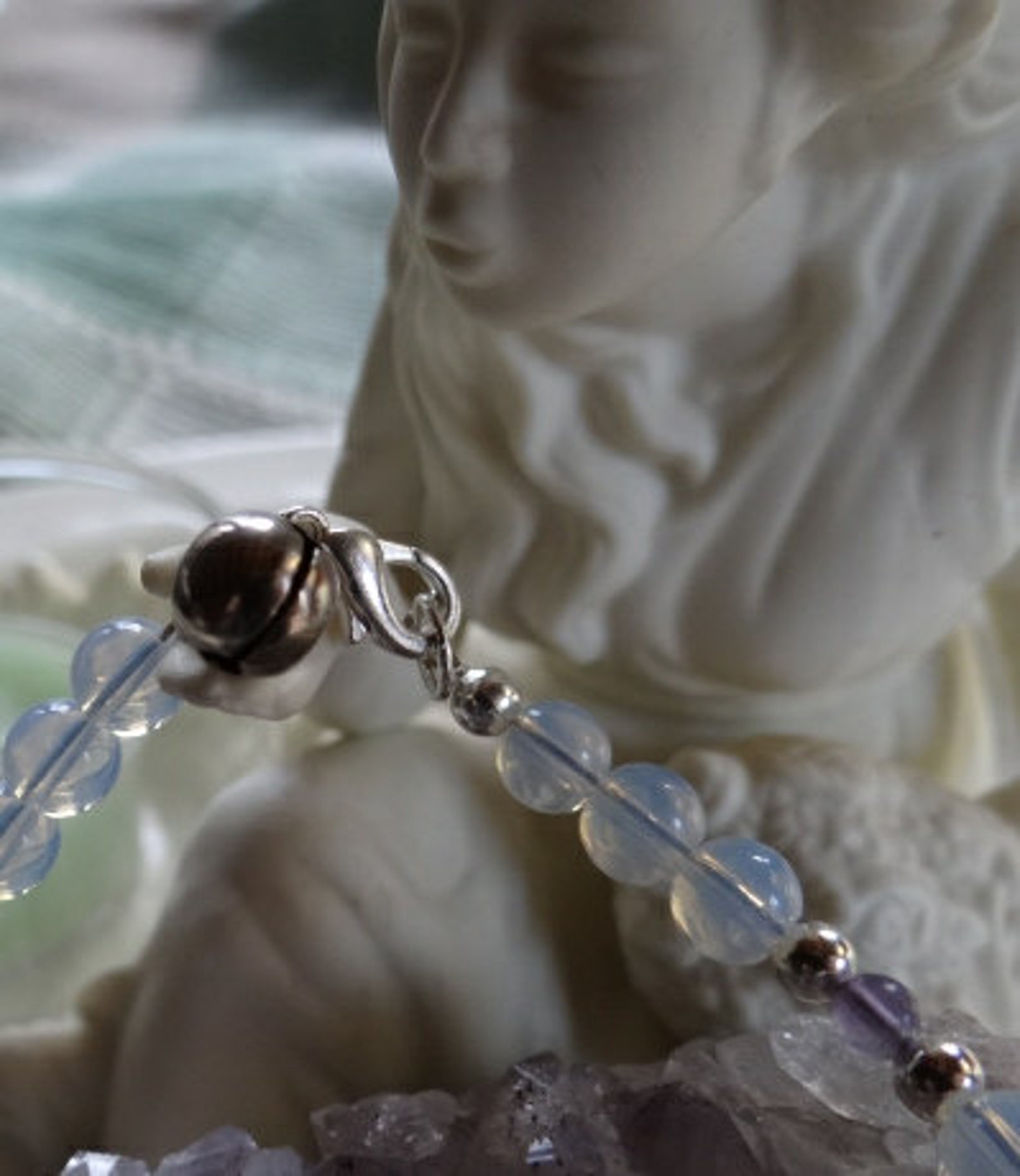 Fairy Moonstone and Fluorite Bell Bracelet Etsy