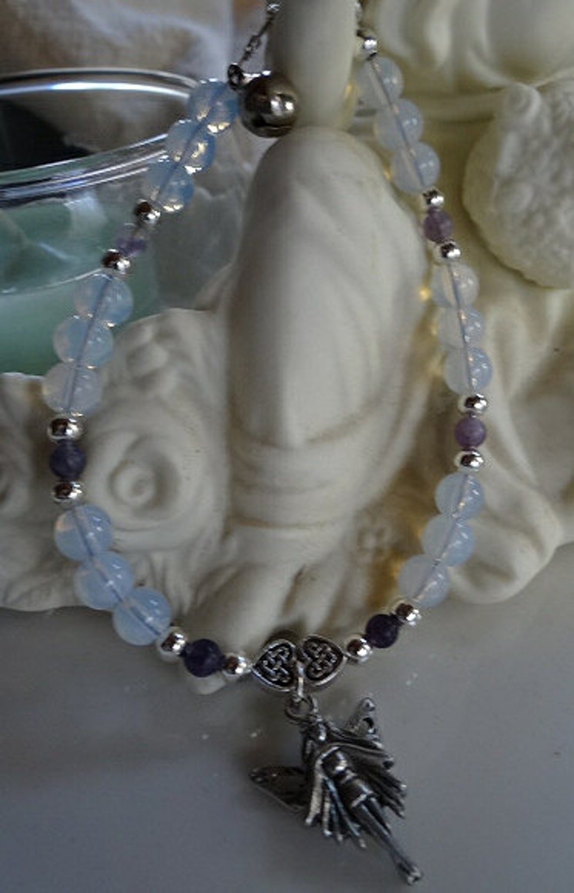 Fairy Moonstone and Fluorite Bell Bracelet Etsy