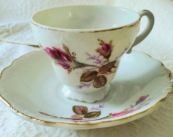 Vintage Rose Tea cup and Saucer