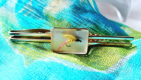 Vintage Fly Fishing Tie Bar - image 5