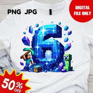 Minecrafter Birthday Shirt PNG, Creeper-inspired birthday shirt, minecraft-inspired birthday shirt, birthday shirt design, Birthday Design